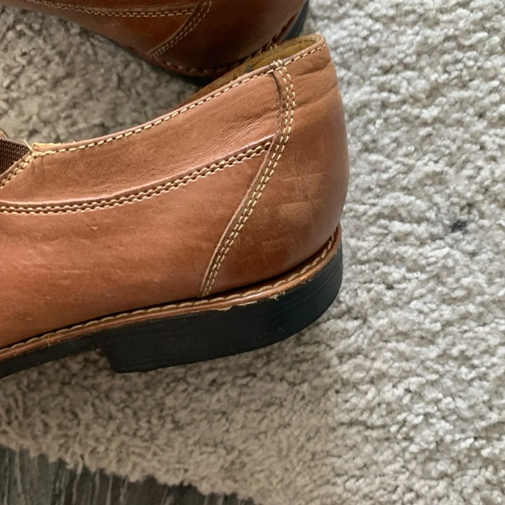 Sandro Brown Leather Slip-On Loafers Pre-loved Shors.